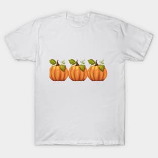 Three pumpkins in a row T-Shirt